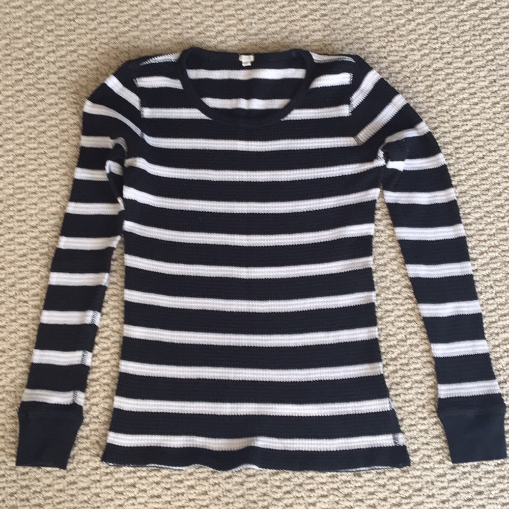 J Crew striped thermal top women’s XS